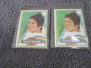lot 178 image: 2 1980 Tommy Kramer Rookie Cards...