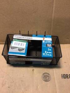 Everbilt Steel Mesh Pegboard Basket in Black(2-Pack)&nbsp&nbspCustomer Returns See Pictures
