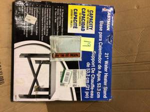 Eastman 21 in. D x 21.25 in. W x 18 in. H Water Heater Stand&nbsp&nbspCustomer Returns See Pictures