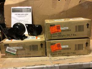 4 in. Caster Kit for Heavy Duty Welded Steel Garage Base Cabinets by Husky&nbsp&nbspCustomer Returns See Pictures