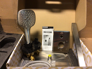 Luxury 3-Spray Patterns with 2.5 GPM 12 in. Wall Mount Dual Shower Heads in Brushed Nickel by CASAINC&nbsp&nbspCustomer Returns See Pictures