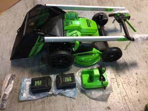 Greenworks PRO 25 in. 60V Battery Self Propelled Walk-Behind Lawn Mower with (2)  Batteries and Charger&nbsp&nbspCustomer Returns See Pictures