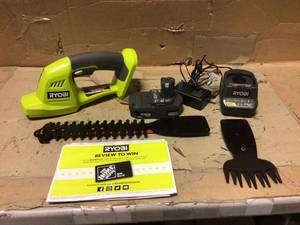 RYOBI ONE 18V Cordless Battery Grass Shear and Shrubber Trimmer with 1.3 Ah Battery and Charger&nbsp&nbspCustomer Returns See Pictures