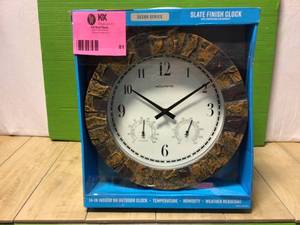 MIX LOT OF AcuRite 13 in. Copper Analog Clock Thermometer Hygrometer Combo&nbsp&nbspCustomer Returns See Pictures