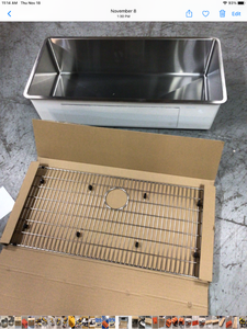 Crosstown Undermount Stainless Steel 37 in. Single Bowl Kitchen Sink with Bottom Grid and Drain by Elkay Customer Returns See Pictures