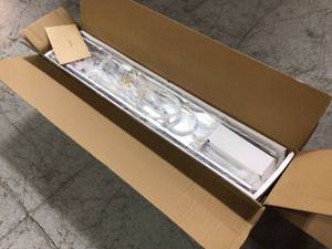 lot 101 image: 51 in. 6- -Jet Full Body Shower System Panel with Adjustable Rainfall Shower Head and Hand Shower in White by LUXIER Customer Returns See Pictures
