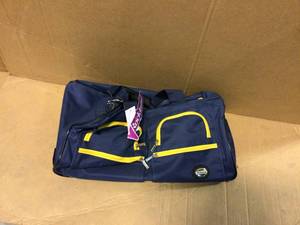 lot 2 image: Rockland Voyage 22 in. Rolling Duffle Bag, Navy &nbspCustomer Returns See Pictures