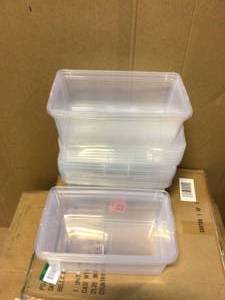 lot 11 image: IRIS 6 Qt. Snap Top Box, Storage Tote, with Stackable design, in Clear, (10 Pack) &nbspCustomer Returns See Pictures