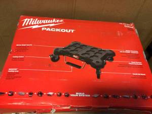 lot 12 image: Milwaukee PACKOUT Dolly 24 in. x 18 in. Black Multi-Purpose Utility Cart &nbspCustomer Returns See Pictures