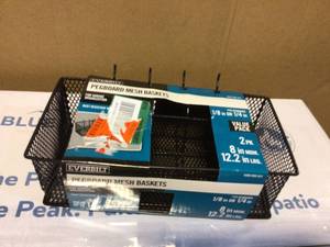 lot 16 image: Everbilt Steel Mesh Pegboard Basket in Black(2-Pack) &nbspCustomer Returns See Pictures