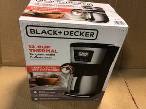lot 44 image: BLACKDECKER 12-Cup Programmable Stainless Steel Drip Coffee Maker with Thermal Carafe &nbspCustomer Returns See Pictures