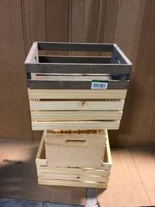lot 59 image: Crates & Pallet 18 in. x 12.5 in. x 9.5 in. Divided Wood Crate &nbspCustomer Returns See Pictures