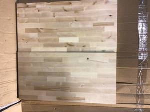 lot 76 image: HARDWOOD REFLECTIONS Unfinished Birch 3 ft. L x 36 in. D x 1.5 in. T Butcher Block Island Countertop &nbspCustomer Returns See Pictures