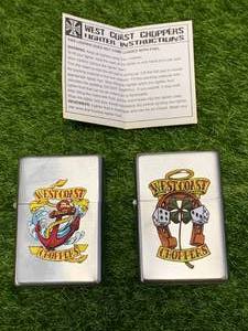 Lot of Two West Coast Chopper Zippo Lighters (New Old Stock)
