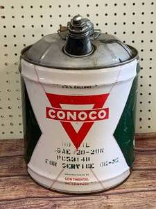 Vintage Conoco 5 Gallon Oil Can