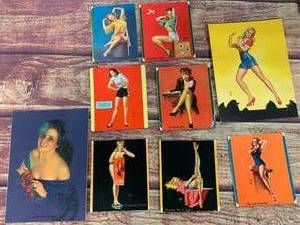 Lot of Nine Vintage 1940s Pinup Girls