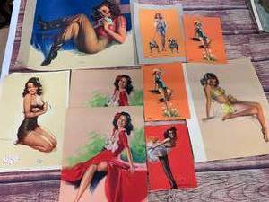 Lot of Nine Vintage 1940s Pinup Girls