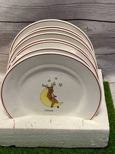 Lot of Eight Vintage Reindeer Plates