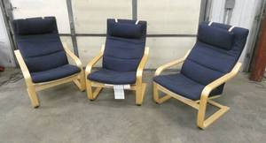 Set of 3 very comfy chairs from Ikea, like new with the exception of one chair probably damaged in moving, the one back board got broken but is an easy fix