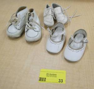 Group of 3 vintage baby shoes