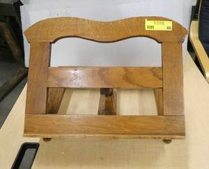 Nice vintage wood book holder with slots for 3 different heightsangles 15 wide x 12 tall