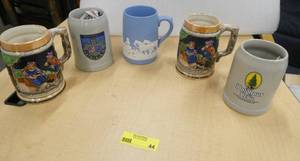 Lot of 5 german beer steins, all in great shape