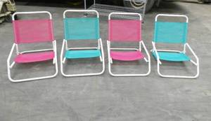 4 colorful beach chairs all in good shape
