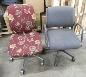 2 upholstered office chairs