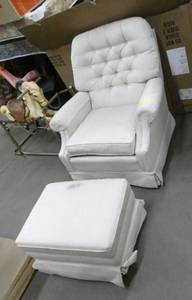 Lazy Boy swivel rocker with ottoman, has a couple areas to clean and a couple thin spots
