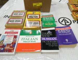 Lot of Foreign language books, Russian Italian Spanish