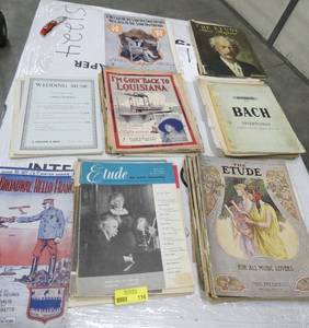 Large collection of Antique sheet music and Etude magazine from 1912