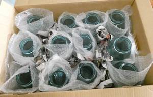 Box of 12 Half Gallon blue Ball jars, all are in excellent condition, I only found one with a small chip on the top edge