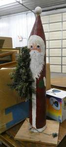 Tall wood santa, about 3 feet