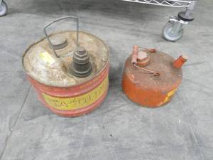 2 gas cans, 2-12 gallon and 1 gallon
