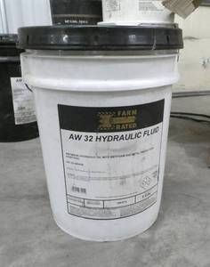 5 gallon bucket of AW 32 Hydraulic fluid, close to full and a 2 gallon AW 46