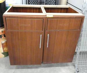 2 trash receptacles