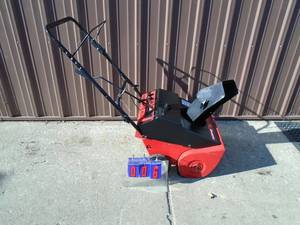 Yard Machine 3 hp 21 2 cycle snow thrower. Used condition. Tested & works. As shown