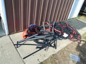 We think it�s a mini trampoline with enclosure but you decide. Nice tubes & bungees. As shown.