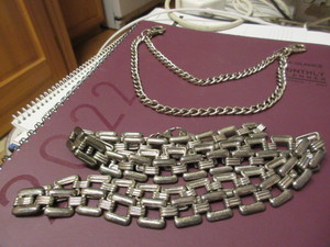 MENS STAINLESS STEEL DIAMOND PLATE CROSS, SQUARE LINK CHAIN BELT, WALLET CHAIN