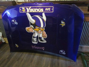 Vikings car hood, candy purple with...