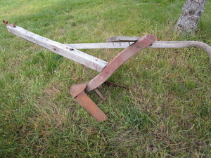 Antique primitive walking plow, onl...