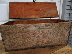 Wooden storage box, 33Lx12Dx13H...