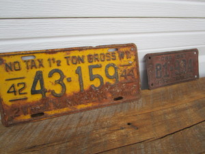 License plates, vintage 1940s - Fa...