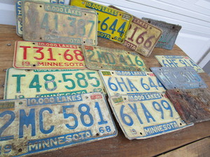 License plates, vintage 1960s with...