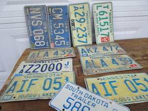 License plates, 1980s...