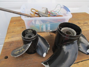 Scrap with boat props, copper...