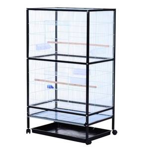 lot 340 image: Pawhut 54 Extra Large Portable Rolling Iron Aviary Flight Bird Cage, D10-032 - Missing Accessories and Bottom Tray.