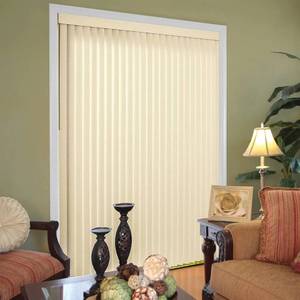 lot 403 image: Hampton Bay Heather Buff Room Darkening 3.5 in. Vertical Blind Kit for Sliding Door or Window - 78 in. W x 84 in. L.