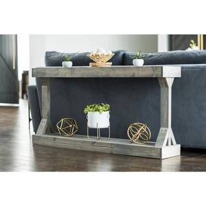 lot 425 image: Del Hutson Designs Barb Gray Large Console Table, DHD5018gr. - Missing Hardware.