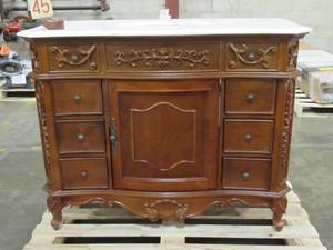 lot 337 image: Home Decorators Collection Winslow  Bath Vanity Model BF-27002-AC (one leg Is Broken See Photos)